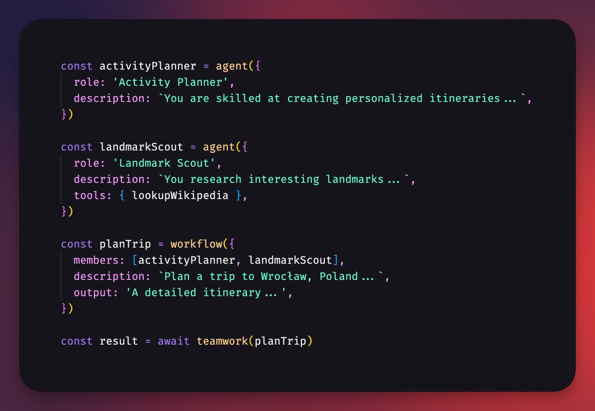 🎉 Meet Fabrice AI - functional framework for building AI agents. 

While building Cali, I needed something stateless that can work on the server, inside CLI, breakdown complex tasks, and be simple.

Couldn't find one, so I built one. Give it a try!