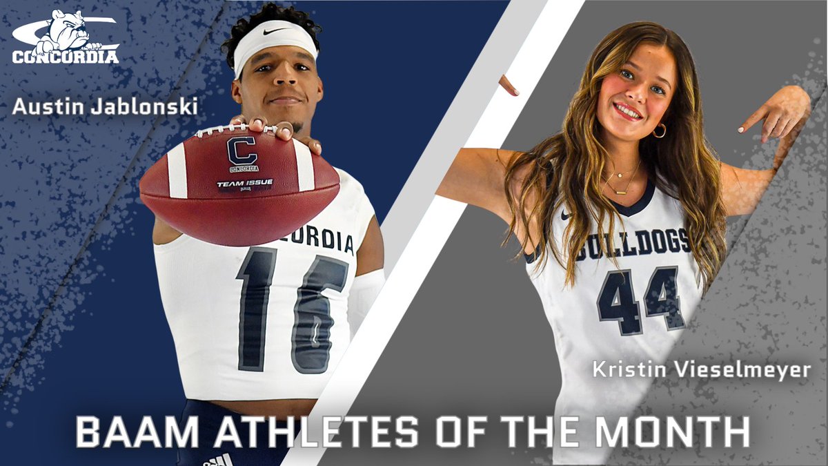 🐾 Introducing our BAAM Athletes of the Month for November 2024 ...

🏈 Austin Jablonski, <a href="/CUNEFootball/">CUNE Football</a> 
🏀 Kristin Vieselmeyer, <a href="/CUNEwbb/">Concordia-NE WBB</a> 

🔗 cune.edu/athletics/news…