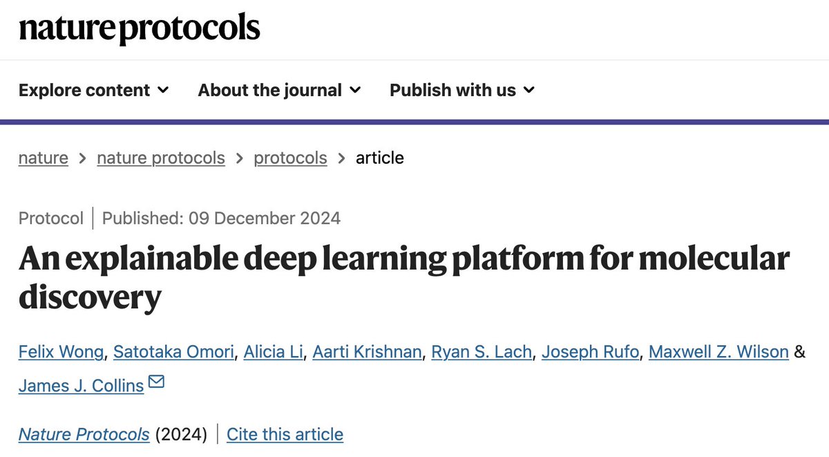bravo_abad's tweet photo. Explaining molecular discovery with deep learning: A platform for structural insight

Deep learning is increasingly applied in molecular discovery, offering accurate predictions of compound properties. However, traditional models often operate as "black boxes," limiting their ability to provide insights into the rationale behind predictions. This drawback can hinder hypothesis generation and efficient compound design.

A recent study by Wong et al. introduces an explainable deep learning platform based on Chemprop, a software package implementing graph neural networks (GNNs). Chemprop uses molecular graphs, where atoms are represented as nodes and bonds as edges, to predict chemical properties. This study demonstrates how Chemprop enables the identification of not only active compounds but also structural classes of molecules with shared features, providing interpretable predictions.

The platform's capabilities are showcased in antibiotic discovery, where it uses Monte Carlo Tree Search (MCTS) to identify chemical substructures associated with antibacterial activity. By focusing on these structural motifs, researchers can efficiently explore large chemical spaces and prioritize promising scaffolds for further investigation.

Benchmark tests highlight the platform's performance on datasets of millions of compounds, achieving high predictive accuracy while maintaining transparency in its reasoning. The workflow, encompassing data generation, model training, and validation, is designed to be user-friendly, requiring no advanced coding expertise.

Paper: https://t.co/gbkG5stG7z