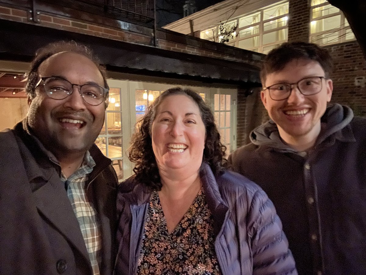 chromajain's tweet image. My selfie skills are rough, but here’s a picture commemorating an awesome trivia trio that I’ll miss dearly! Proteins and Protein Accessories: Rebecca Berlow (@BerlowLab), Logan Slade, and me.