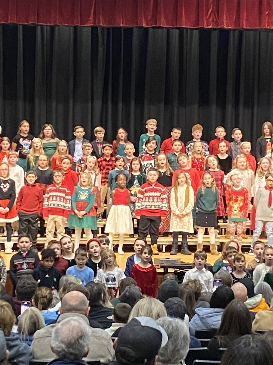 Third grade concert begins.   Lots of energy