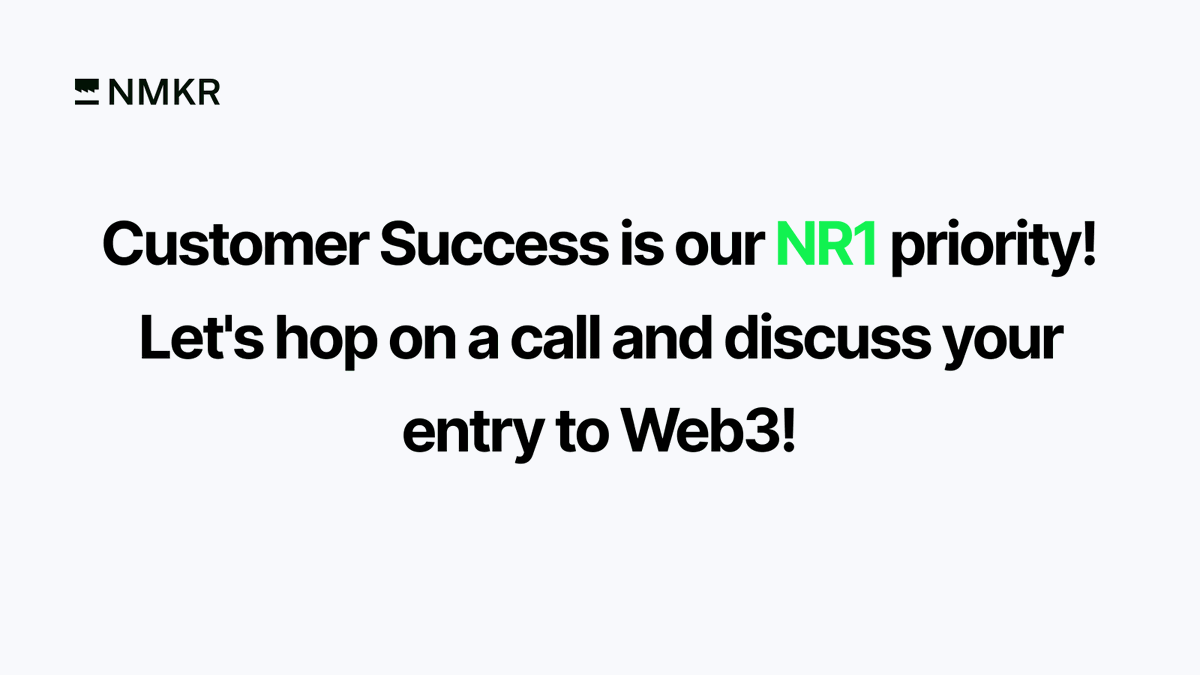 nmkr_io's tweet photo. Reach out if you plan to bring your product or community to web3. 

No matter if you are defining the project or if you're ready for technical integration, we will help you out. 

https://t.co/zgGFFsoub9

#b2b #Cardano https://t.co/5BS1eLHWPv