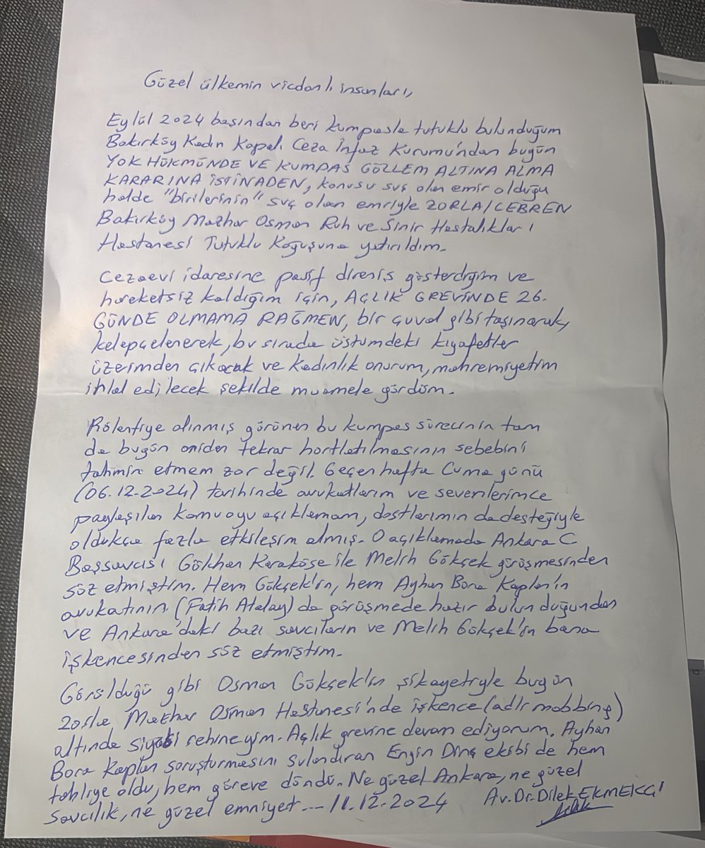 PSanri's tweet photo. Dilek 'Gözlem Altına Alma' kararına istinaden bugun Bakırköy Mazhar Osman Ruh ve Sinir Hastalıkları Hastanesi Tutuklu Koğuşu' na yatırıldı. #DilekEkmekçiyeÖzgürlük #DilekEkmekçi https://t.co/sJPl0QjVvh