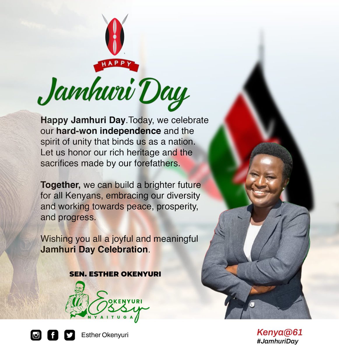 EssyOkenyuri's tweet photo. Happy Jamhuri Day!

#JamhuriDay2024 https://t.co/8bClLHYyRn