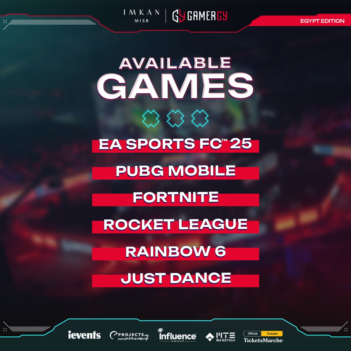 GAMERGY EGYPT تجربة مميزة من الألعاب بمختلف أنواعها في مكان واحد مصمم للعب واللعيبة!
مستنينكم في البروج من IMKAN MISR  من يوم 30 يناير لـ 1 فبراير 
#GAMERGYGlobal #GAMERGYEgypt #GAMERGY #GearUpForVictory #Esports #GamingFestival