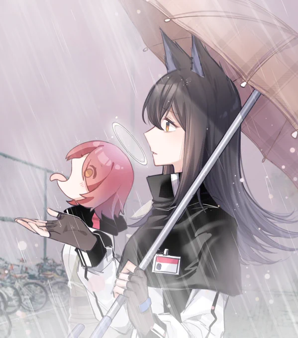 止まない雨に困る#アークナイツ #テキエク #テキサス #エクシア 