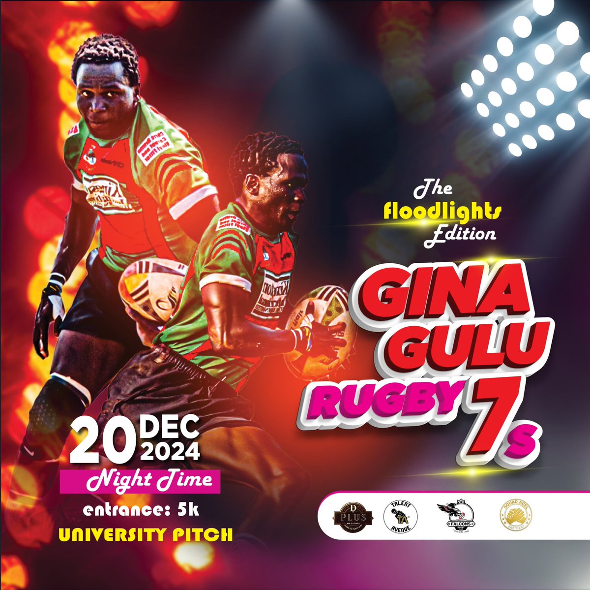 Cameras. Lights. Action! 
For the first time ever, northern Ug will witness rugby under the stars!  #GinaGulRugby7s #FloodlightsEdition is happening <a href="/GuluVarsity/">Gulu University</a> Pitch on December 20, 2024.
There’ll be drinks, bites, and exciting halftime challenges for fans. 🎉 Be there!!