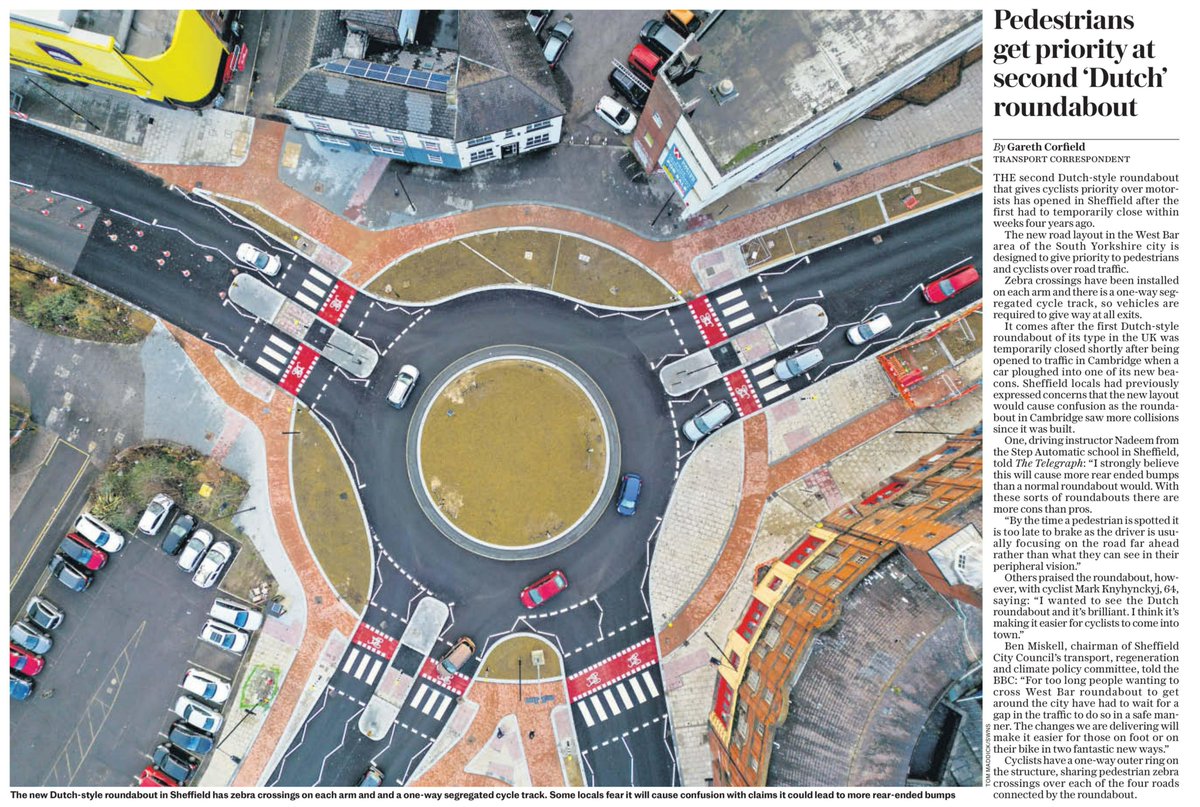 SWNS Leeds (@swnsleeds) on Twitter photo The second Dutch-style roundabout that gives cyclists priority over motorists has opened in the UK.
Cyclist Mark Knyhynckyj, 64, said: "It's brilliant. I think it's making it easier for cyclists to come into town."
๐- <a href="/izzy_hawksworth/">Izzy Hawksworth</a>
๐ธ- Tom Maddick The second Dutch-style roundabout that gives cyclists priority over motorists has opened in the UK.
Cyclist Mark Knyhynckyj, 64, said: "It's brilliant. I think it's making it easier for cyclists to come into town."
๐- <a href="/izzy_hawksworth/">Izzy Hawksworth</a>
๐ธ- Tom Maddick