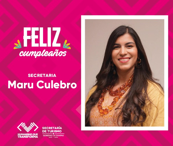 La Secretaría de Turismo felicita calurosamente a nuestra Secretaria Maru Culebro Pérez por motivo de su cumpleaños. Deseando en su vida, un nuevo año lleno de salud y muchos éxitos.
#TurismoChiapas #NuevaEraChiapas #UnidadYHumanismo #ChiapasParaElMundo #ProsperidadCompartida