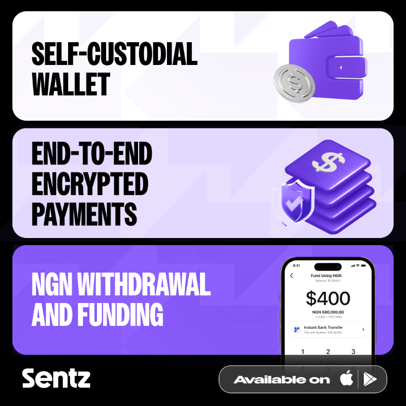 sentzapp_ng's tweet photo. Sentz has what you’ve been searching for…self custody + end-to-end encrypted payments + NGN funding and withdrawals

Download the Sentz app and send invoices to clients across the globe.