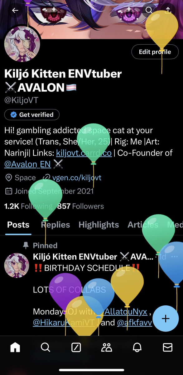 Happy Balloon Day to me!

I appreciate every one of you who has been here over the past year, thank you for all your constant love and support, thank you very much.

If you want to support me further by sending gifts - I do have a throne which is linked below!

#vtuber #birthday