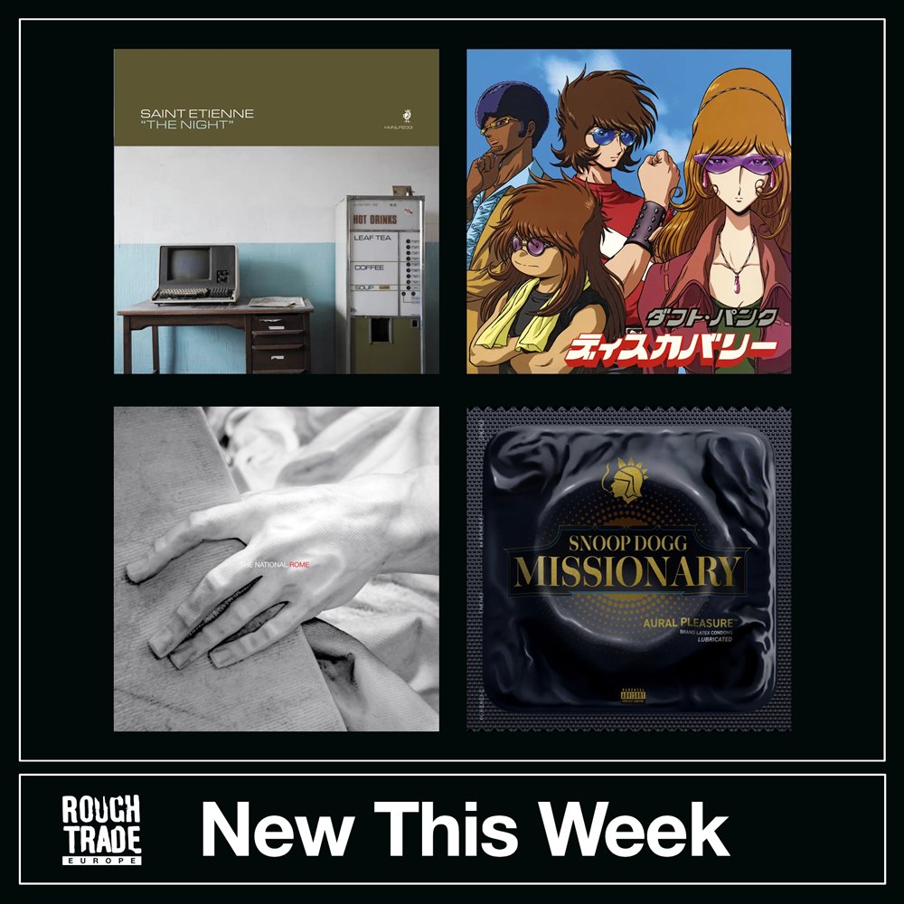 Rough Trade Europe (@roughtradeeu) on Twitter photo IT'S NEW MUSIC FRIDAY
This week, we have new releases and reissues by <a href="/bobpetesarah/">Saint Etienne</a> aka Saint Etienne <a href="/daftpunk/">Daft Punk</a> <a href="/TheNational/">The National</a> <a href="/SnoopDogg/">Snoop Dogg</a> <a href="/tameimpala/">Tame Impala</a> & Justice <a href="/Wilco/">WILCO</a> <a href="/wunderhorse/">Wunderhorse</a> and more for you.
All new releases here: roughtrade.com/en-de/search?i…
#newmusicfriday #newreleases IT'S NEW MUSIC FRIDAY
This week, we have new releases and reissues by <a href="/bobpetesarah/">Saint Etienne</a> aka Saint Etienne <a href="/daftpunk/">Daft Punk</a> <a href="/TheNational/">The National</a> <a href="/SnoopDogg/">Snoop Dogg</a> <a href="/tameimpala/">Tame Impala</a> & Justice <a href="/Wilco/">WILCO</a> <a href="/wunderhorse/">Wunderhorse</a> and more for you.
All new releases here: roughtrade.com/en-de/search?i…
#newmusicfriday #newreleases