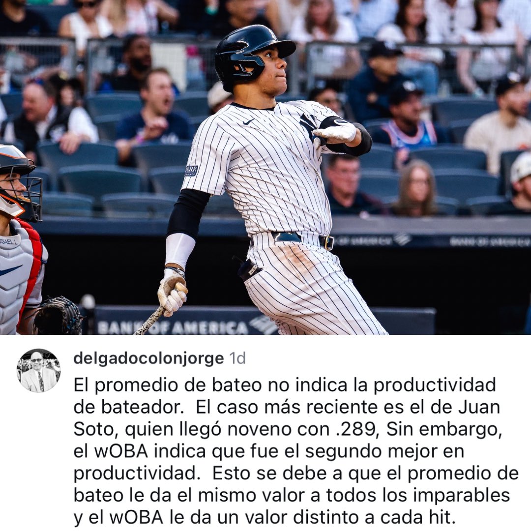 baseballahora's tweet photo. La importancia de entender las estadísticas de analítica, cortesía de @JColonDelgado #woba #juansoto #baseball https://t.co/q0sK0Qy6eV