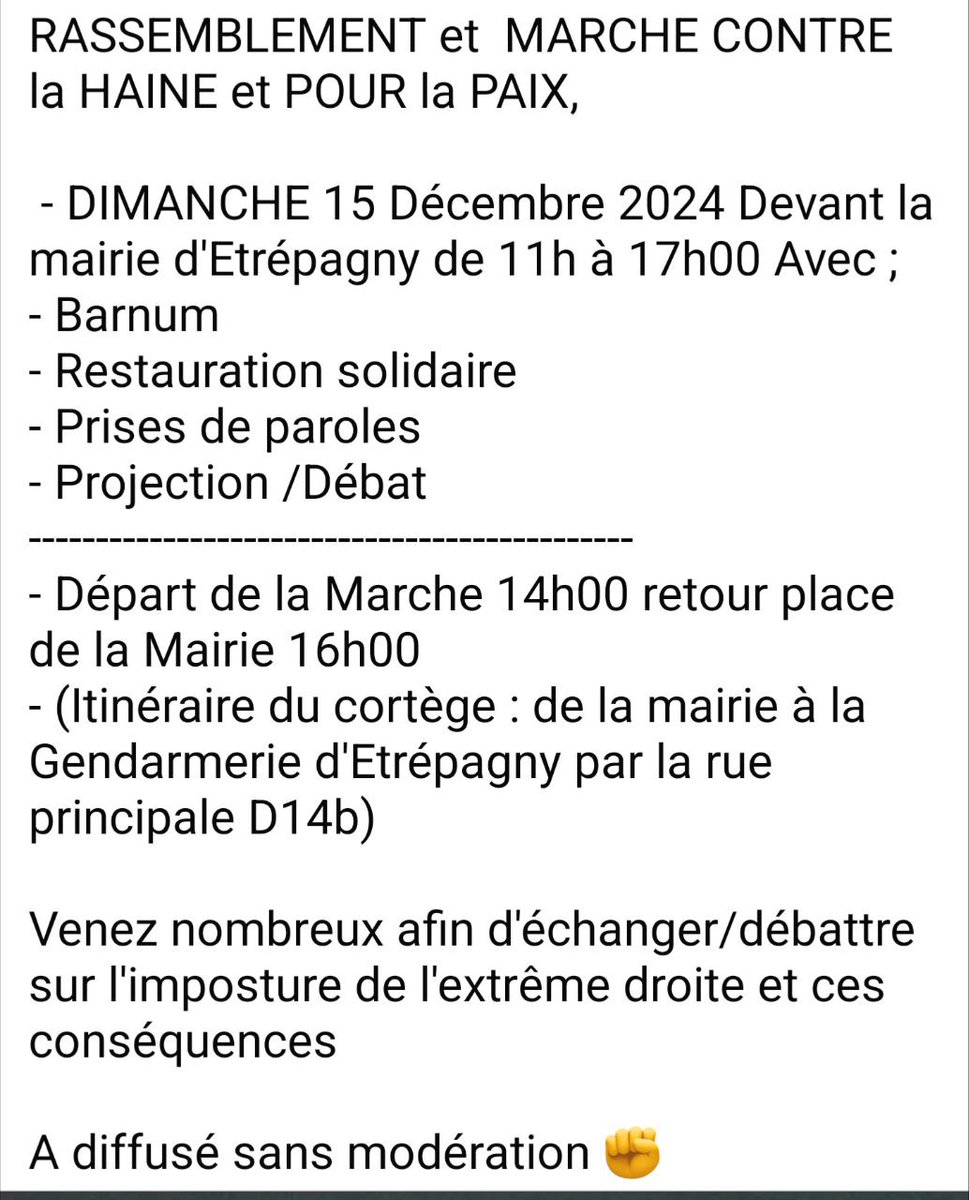 la_chouet's tweet photo. Aidons les militants des campagnes contre le RN en #Normandie
#Eure
Rassemblement et Marche le 15 décembre.
Organisé par le groupe local du NFP https://t.co/KLyi3olYjl