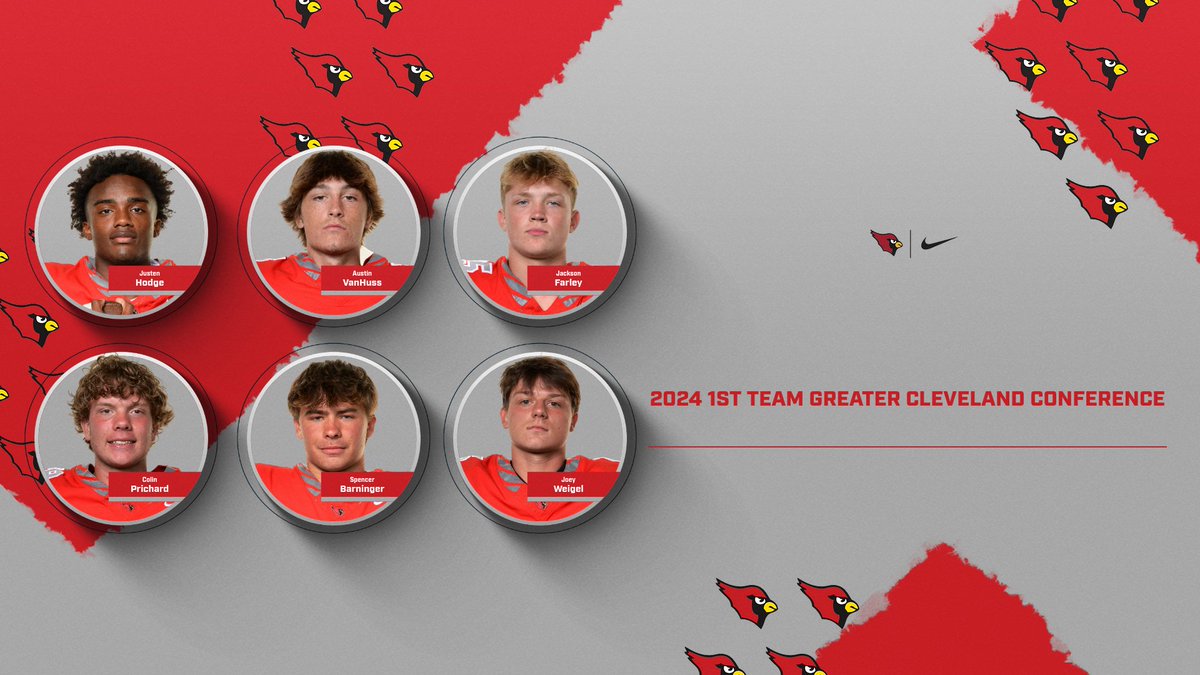 Congratulations to Justen Hodge, Austin VanHuss, Jackson Farley, Colin Prichard, Spencer Barninger and Joey Weigel for being named first team All Greater Cleveland Conference for the 2024 season!
#onceacard #team100