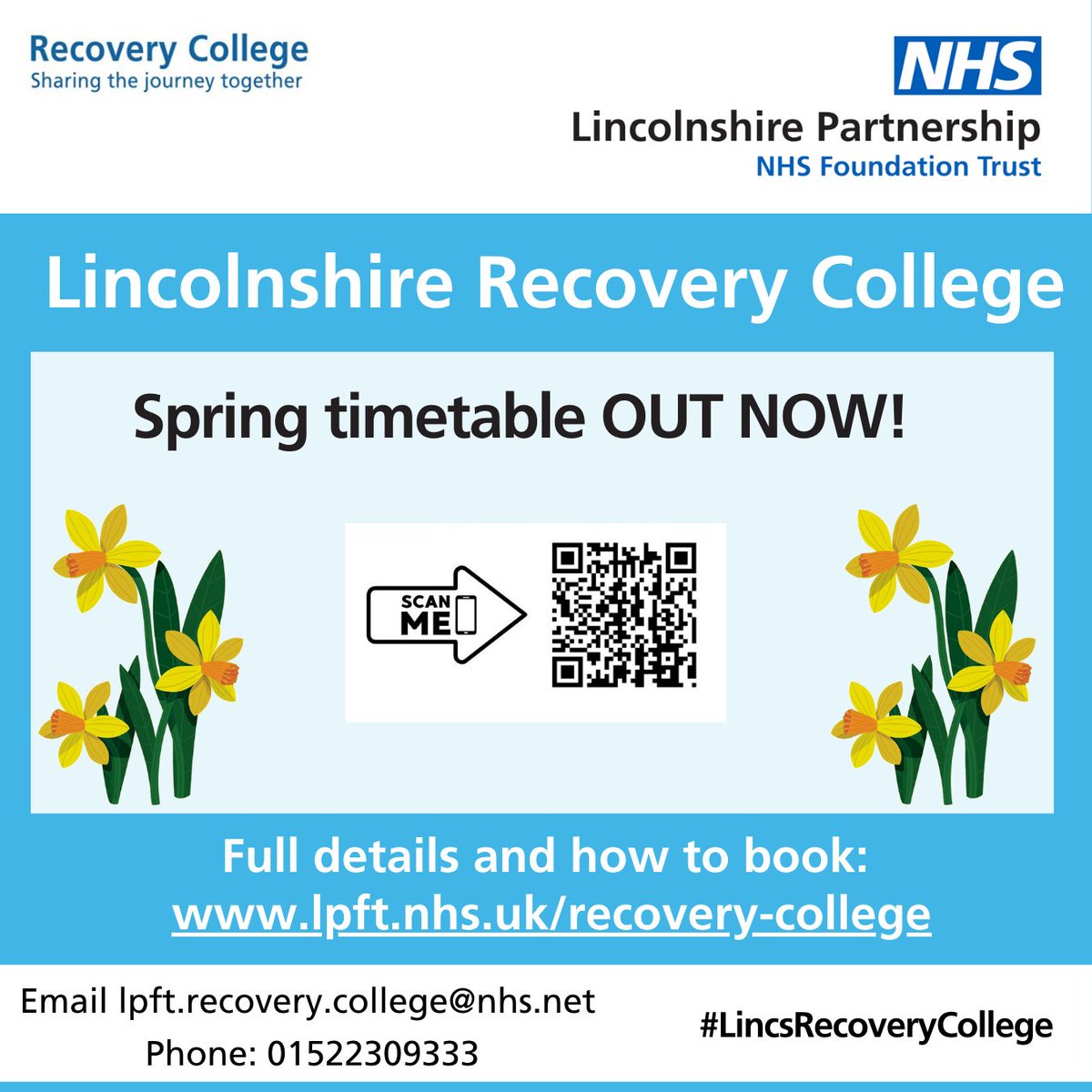 Amy@LPFT (@amylpft1) on Twitter photo #LincsRecoveryCollege
<a href="/LPFTNHS/">Lincolnshire Partnership NHS Foundation Trust</a>
<a href="/LincsConnect/">#LincsConnect</a>
<a href="/saralpft/">@SaraLPFT</a>
<a href="/n1ckharwood/">Nick Harwood</a>
Spring timetable OUT NOW!
Free mental health and wellbeing sessions for anyone aged 16 and over in Lincolnshire.
Full details here: lpft.nhs.uk/recovery-colle… #LincsRecoveryCollege
<a href="/LPFTNHS/">Lincolnshire Partnership NHS Foundation Trust</a>
<a href="/LincsConnect/">#LincsConnect</a>
<a href="/saralpft/">@SaraLPFT</a>
<a href="/n1ckharwood/">Nick Harwood</a>
Spring timetable OUT NOW!
Free mental health and wellbeing sessions for anyone aged 16 and over in Lincolnshire.
Full details here: lpft.nhs.uk/recovery-colle…