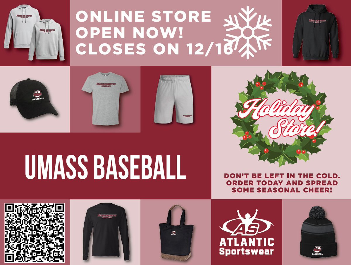 UMass Baseball flash store is open with a portion of the proceeds going to the baseball fundraiser. Get your gear here, store closes Monday the 16th!

pws.atlanticsportswear.com/product-cat/um…