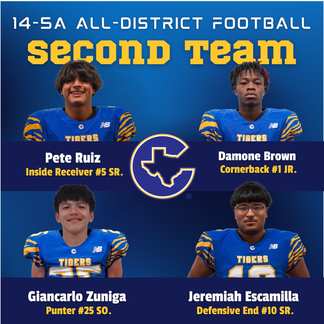 Congratulations to the following Corsicana Tiger football players.
