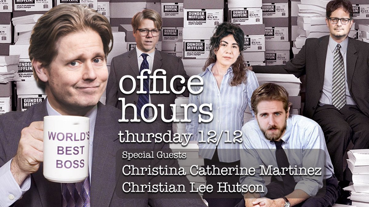 Office Hours Live with Tim Heidecker (@officehrslive) on Twitter photo Tune in LIVE this week for two guests you’ll love so much they named them thrice! Comedian Christina Catherine Martinez and returning favorite musician <a href="/chrisleehutson/">Christian Lee Hutson</a> join us in studio tomorrow Thursday 12/12 at 10am PT (1pm ET). Catch the stream at youtube.com/live/LZojmWJe_… Tune in LIVE this week for two guests you’ll love so much they named them thrice! Comedian Christina Catherine Martinez and returning favorite musician <a href="/chrisleehutson/">Christian Lee Hutson</a> join us in studio tomorrow Thursday 12/12 at 10am PT (1pm ET). Catch the stream at youtube.com/live/LZojmWJe_…