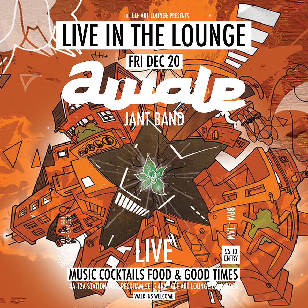 AWALE JANT BAND LIVE IN THE LOUNGE!!! Fri Dec 20 - Stunning cross-cultural Afro-Latin Funk artists AWALE JANT BAND return for a well hot and cool Xmas special, featuring a host of horns, trumpets, sax, electric guitar and traditional Senegalese drums❤️🔥🎉 clfartlounge.com/book