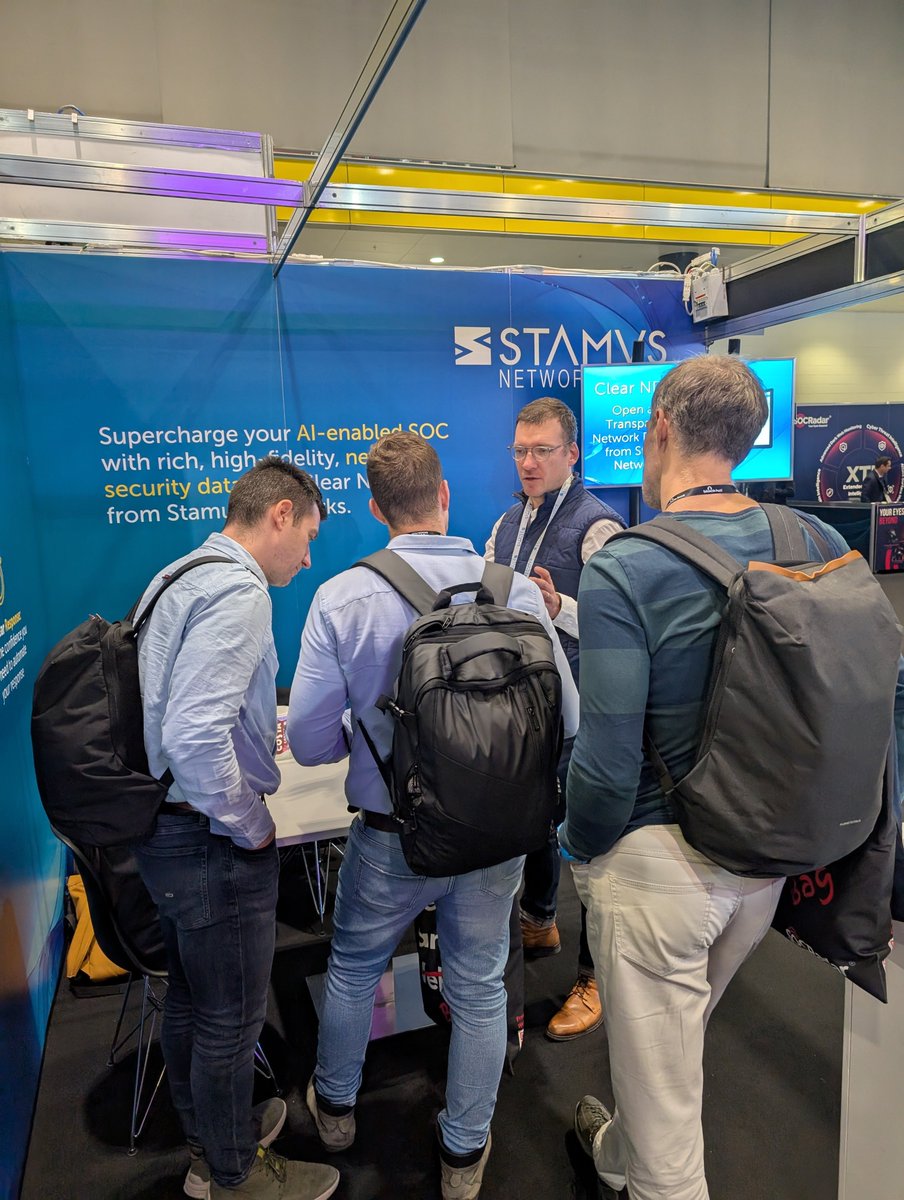 StamusN's tweet photo. It's day one of Black Hat Europe 2024 and our team is keeping busy answering questions and offering demonstrations of Clear NDR. 💪🎉

If you're at the event, stop by our stand (411) to meet the team and learn more!

#BlackHatEurope #ClearNDR #ThreatDetection https://t.co/Jxzl82fy6C