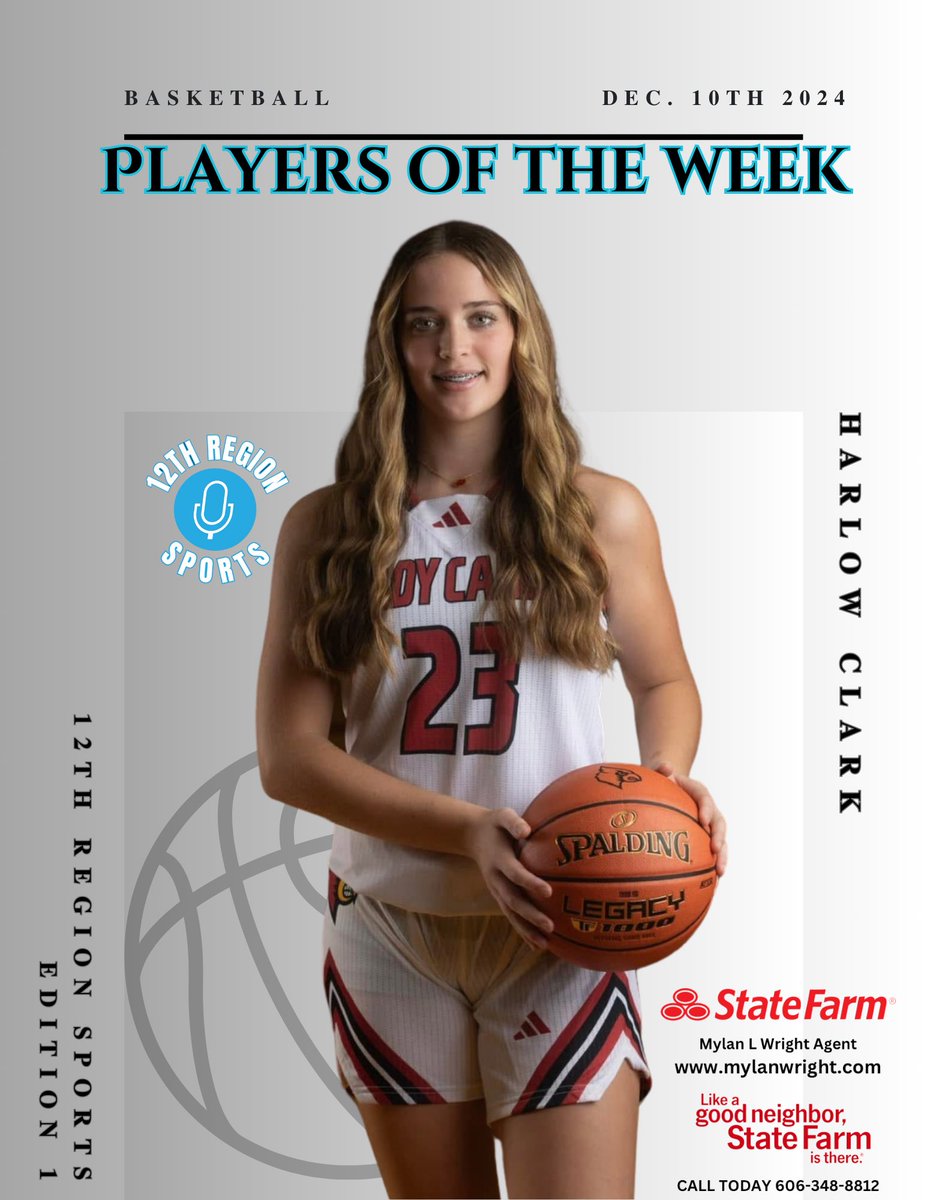 12th Region Sports Network (@12thsports) on Twitter photo This weeks Wayne County Player of the week is brought to you by Mylan Wright State Farm Agent. Congrats Harlow Clark. Harlow averaged 16pts and 10rebs over 3 games last week.đź’Ş
<a href="/ABSHEARER25/">Austin Shearer</a> <a href="/MylanWright/">Mylan Wright</a> This weeks Wayne County Player of the week is brought to you by Mylan Wright State Farm Agent. Congrats Harlow Clark. Harlow averaged 16pts and 10rebs over 3 games last week.đź’Ş
<a href="/ABSHEARER25/">Austin Shearer</a> <a href="/MylanWright/">Mylan Wright</a>