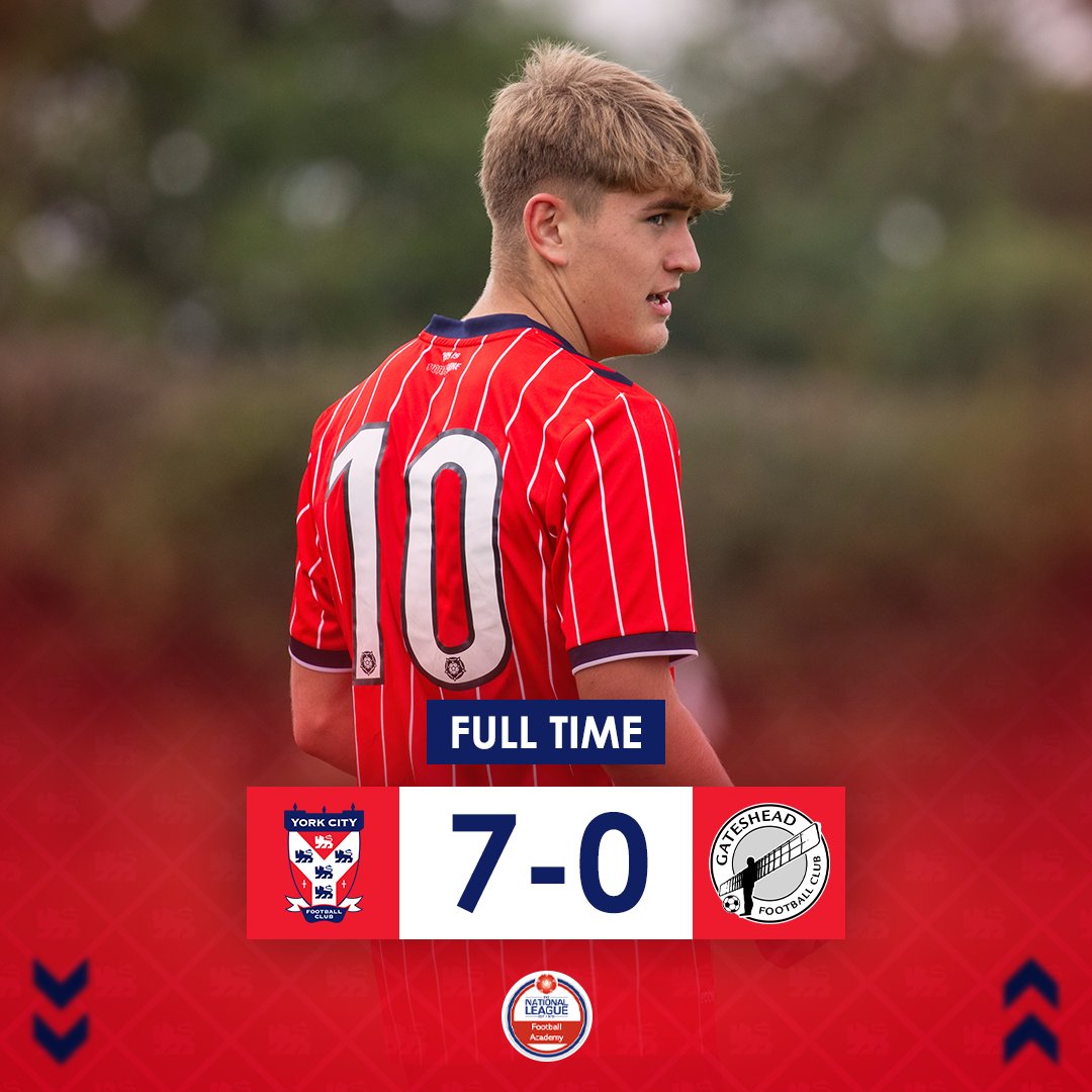 YCFCAcademy's tweet photo. 🙌 City score SEVEN for the second game running!

A hat-trick from Donny Day, a brace for Leon Gibson-Booth, and goals for Ben Farrar and Bailey Wilson sealed an emphatic @nationallgeU19 Academy Cup win today. 💪

#YCFC 🔴🔵 https://t.co/W1F1DyB4Hc