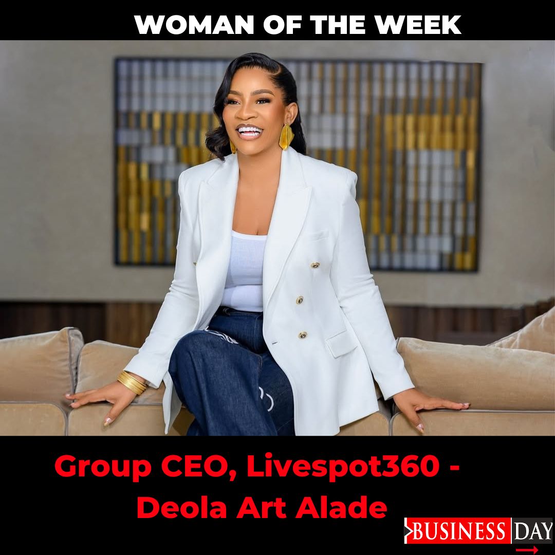 BusinessDayNg's tweet photo. Meet Businessday’s Woman of the week, Deola Art Alade - Group CEO, Livespot360 

@deolaartalade  

#womanoftheweek #businessday https://t.co/vbtF17kpub