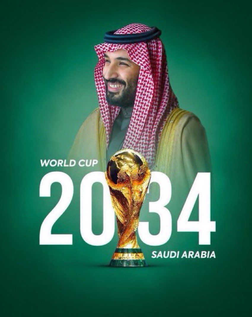 abu_awd's tweet photo. فصل جديد من النجاح والإبهار بأسم المملكة العربية السعودية  بإستضافة كأس العالم 2034 هو إنجاز تاريخي يعكس حجم التقدم الذي نشهده على كافة الأصعدة #كاس_العالم_2034 https://t.co/EhPukoJ9wL
