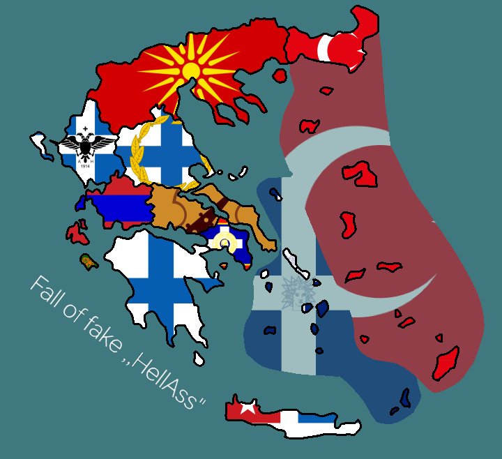 LeoPeo2006's tweet photo. I wish HellAss to fall like this, i will be happy if HellAss fall like this, what is your reaction of this map? i hope someone Turks, Macedonians or others will react happy :) #Greece #Gayreece #Hellass #FakeGreece #mapart #art #digitalart https://t.co/KUjjjmPhOW