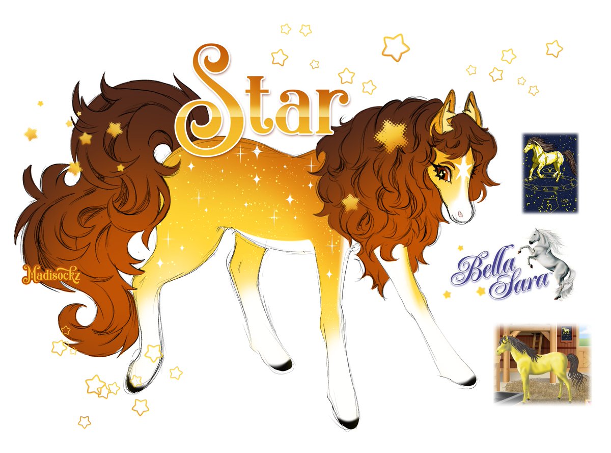 Madisockz's tweet photo. The Bella Sara community is small but I hope they still like my Star redesign!! 🥰✨💖

#art #horse https://t.co/TDj3yAp7QA
