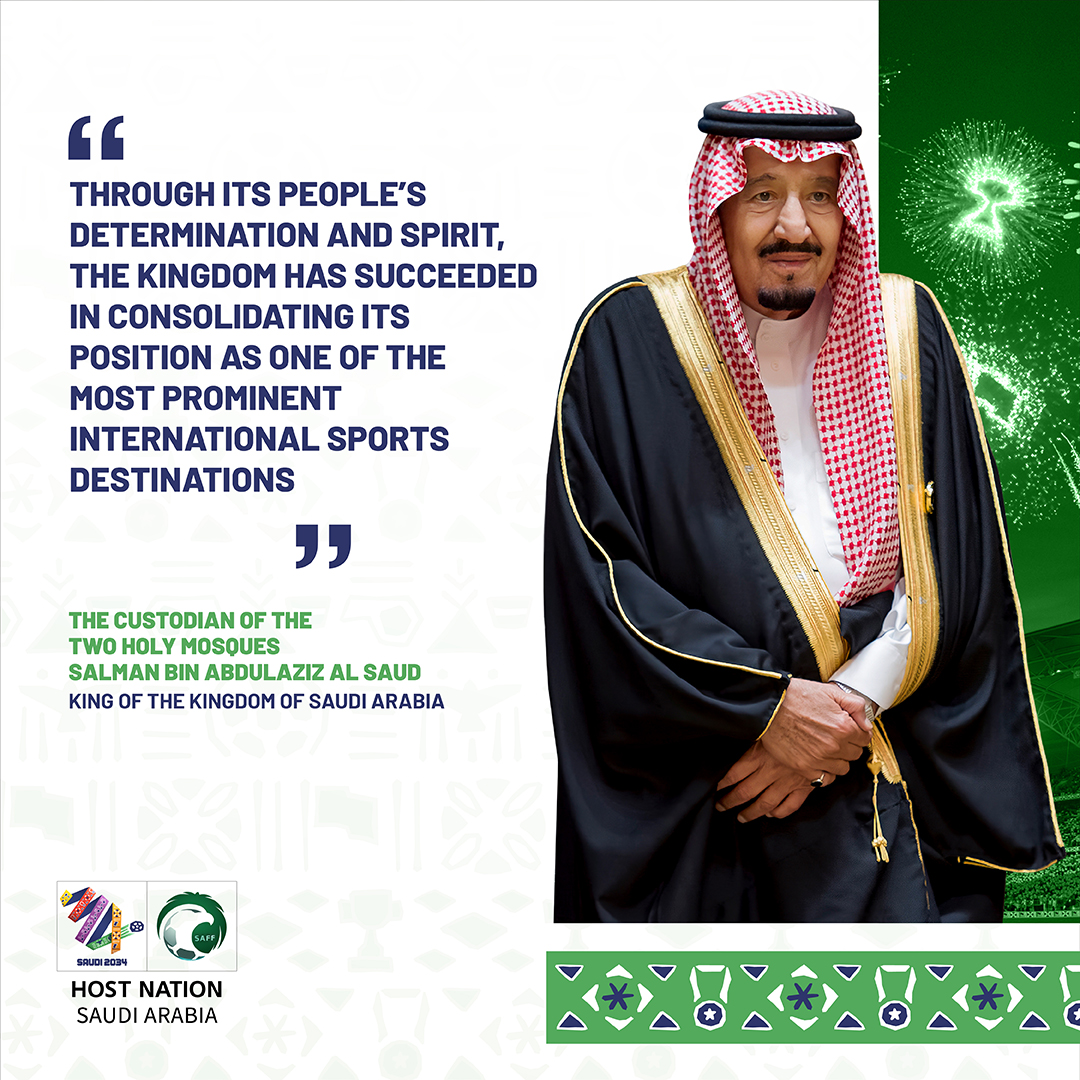 Saudi2034's tweet photo. Under the leadership of The Custodian of the Two Holy Mosques, we continue achieving our dreams across all levels.

#WelcomeToSaudi34
#Saudi34 https://t.co/HeCPxWmV5j