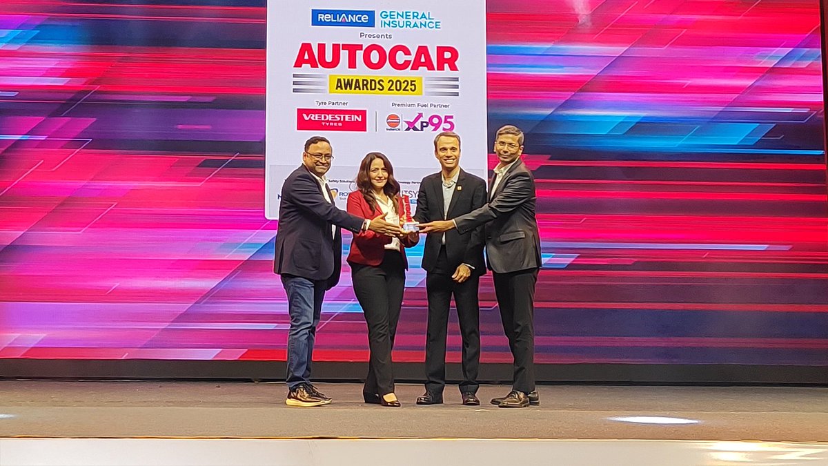 sid06's tweet photo. Four Awards, One Legacy: Mahindra Shines at Autocar Awards 2025!
1. Compact SUV of the Year - XUV 3XO
2. 4x4 of the Year - Thar ROXX
3. Manufacturer of the Year
4. Car of the Year - Thar ROXX
#AutocarAwards #Mahindra #TharROXX #XUV3XO https://t.co/COG8LyhwMu
