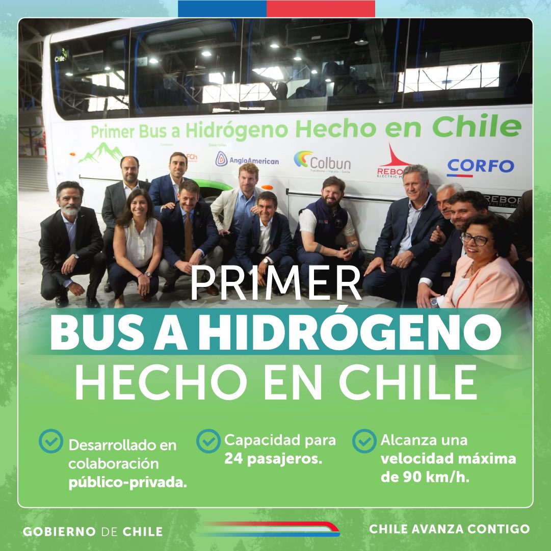 Desde la fábrica de Reborn Electric Motors en Rancagua, el Presidente de la República, Gabriel Boric Font,  participó de la presentación del primer bus a hidrógeno hecho en nuestro país, avance que demuestra cómo la colaboración público-privada nos permite avanzar hacia un