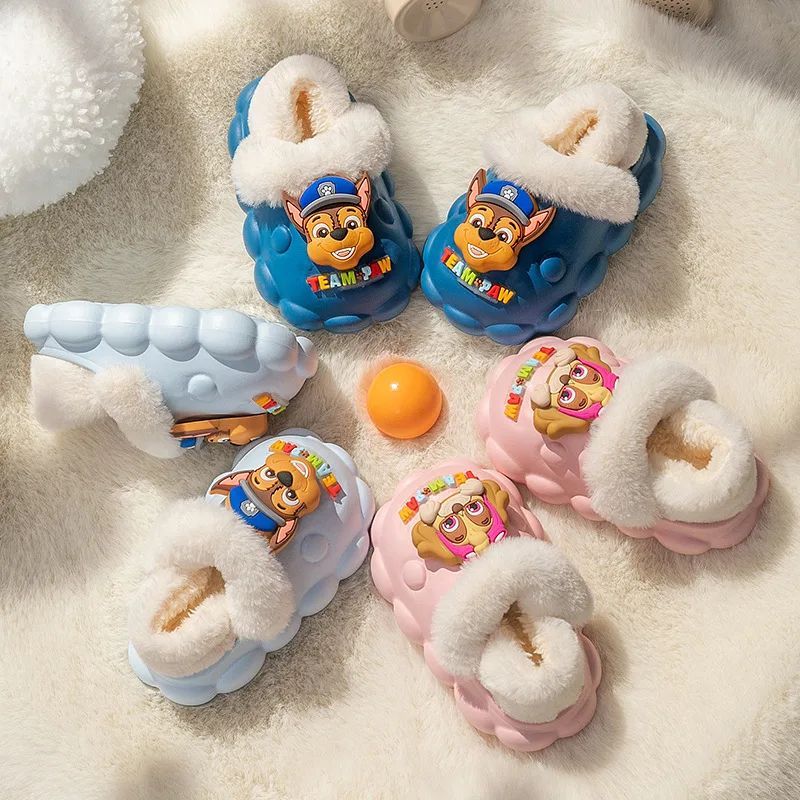 Kids’ Cartoon Team Paw Plush Slippers Warm Winter Indoor Shoes buff.ly/4gu5VIb