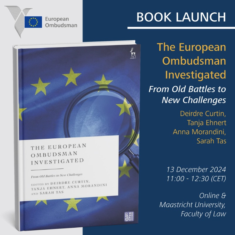 EUombudsman's tweet photo. 📚Book Launch!

Join 🇪🇺 Ombudsman Emily O'Reilly, co-editors, and other experts for the launch of an open-access book that explores the evolution of the European Ombudsman, focusing on current challenges and future perspectives.

📖 https://t.co/kSF6RR4Syh

Info &amp; registration 👇