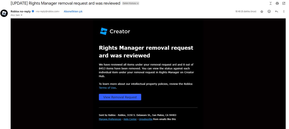 Over the same asset id again.. 

Fix thisss, they’re over 8K requests of my asset, we’re friends with the asset owner and even he’s complaining about it. FIX RIGHTS MANAGER! <a href="/Roblox/">Roblox</a> #Roblox