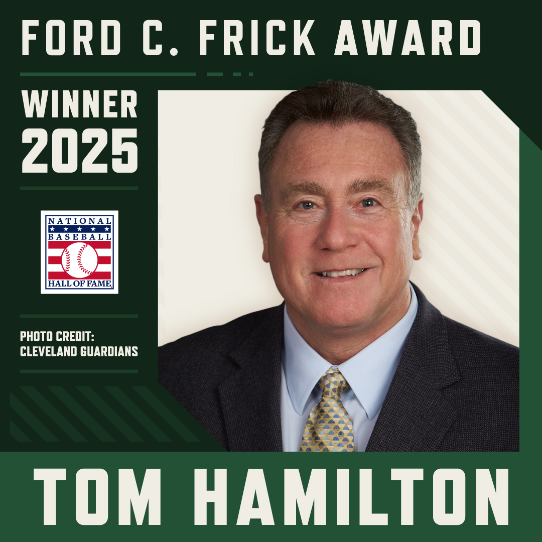 baseballhall's tweet image. Congratulations to Tom Hamilton, the 2025 Ford C. Frick Award winner! ow.ly/qOUy50UpeES