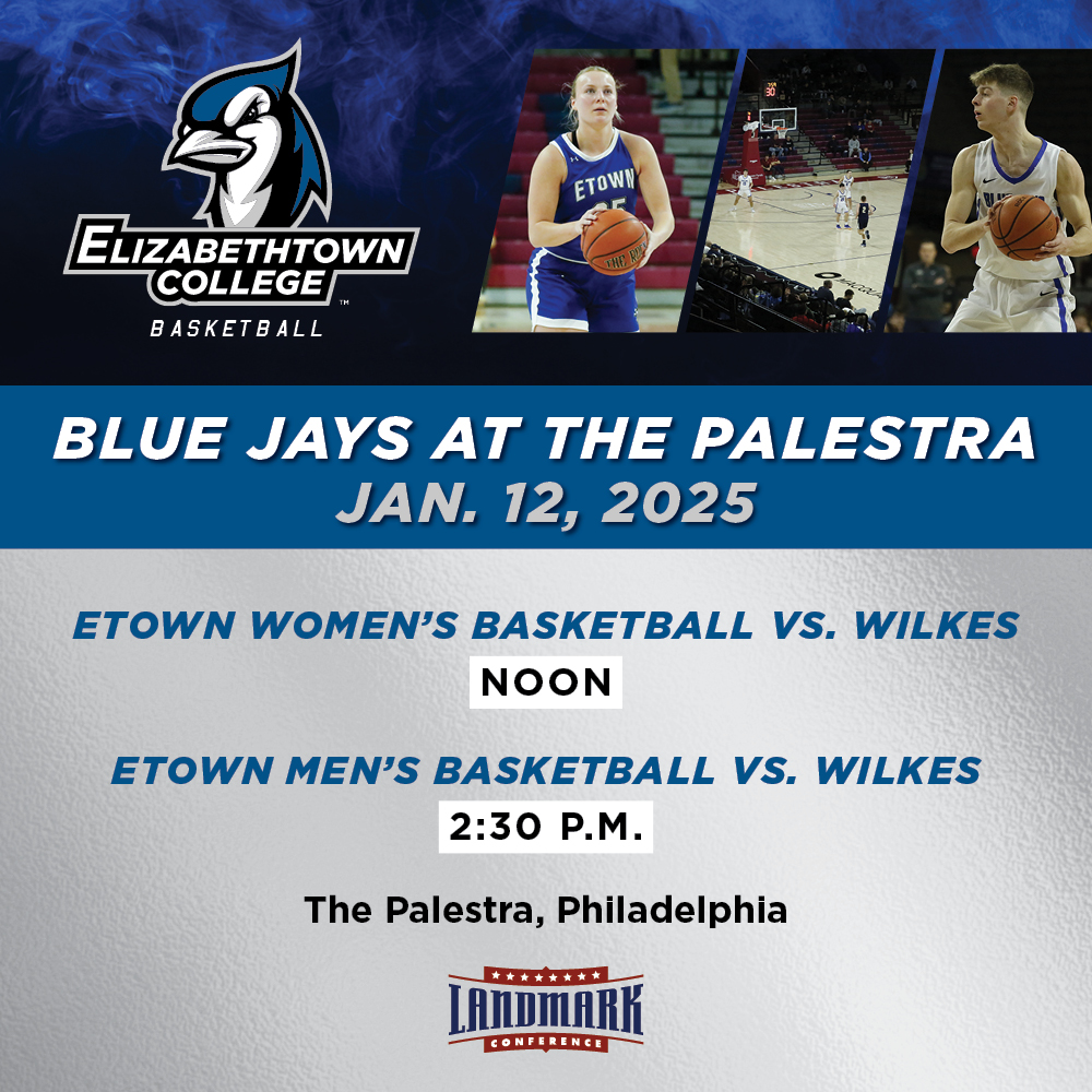 Etown Athletics (@etownbluejays) on Twitter photo π¨ <a href="/BlueJaysWBB/">Etown College WBB</a> & <a href="/BlueJaysMBB/">E-town Basketball</a> return to The Palestra on Sunday, Jan. 12, 2025 for a <a href="/LandmarkConf/">Landmark Conference</a> doubleheader with Wilkes. Don't forget to grab your tickets at the link below β¬οΈ See you there, go Jays!
TICKETS: pennathletics.evenue.net/promotions/ELIβ¦ π¨ <a href="/BlueJaysWBB/">Etown College WBB</a> & <a href="/BlueJaysMBB/">E-town Basketball</a> return to The Palestra on Sunday, Jan. 12, 2025 for a <a href="/LandmarkConf/">Landmark Conference</a> doubleheader with Wilkes. Don't forget to grab your tickets at the link below β¬οΈ See you there, go Jays!
TICKETS: pennathletics.evenue.net/promotions/ELIβ¦