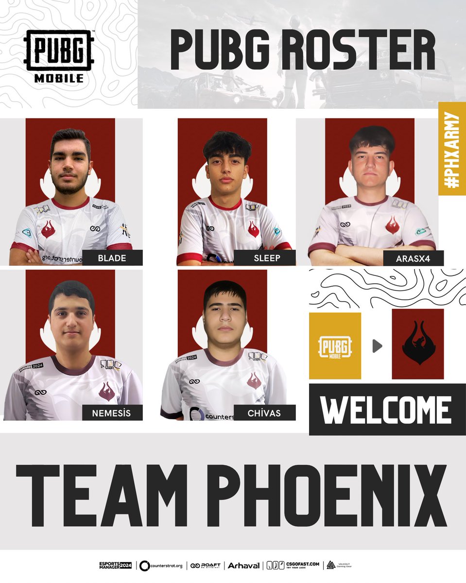 Mobil Arenanın Yeni Gücü: PUBG Mobile Takımımız!

Büyük bir heyecanla Team Phoenix ailesine katılan PUBG Mobile takımımızı sizlere tanıtıyoruz! Mobil arenada zirve için mücadele edecek olan oyuncularımız:

🔥 Mustafa “Nemesis” Erturaç
🔥 Yiğit “Sleep” Özkan
🔥 Arda “Blade” Avgın