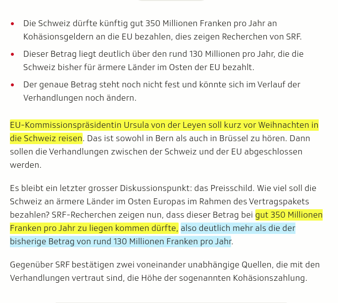 barbouillech's tweet photo. "Verträge Schweiz-EU - Kohäsionsbeitrag: Schweiz soll 350 Millionen Franken bezahlen"
➡https://t.co/QNzgpysmes
Baaah, solange @Violapamherd und @vonderleyen Spass daran haben, ist alles gut. https://t.co/opC83LnQR1