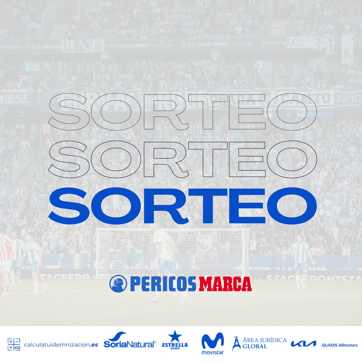 #RCDE | ¡SORTEAMOS 2 ENTRADAS!

❗️ Para participar sigue <a href="/pericos_marca/">Pericos Marca</a> y haz un RT.

🔵 El viernes anunciamos ganador/a.

⚽️ #EspanyolOsasuna