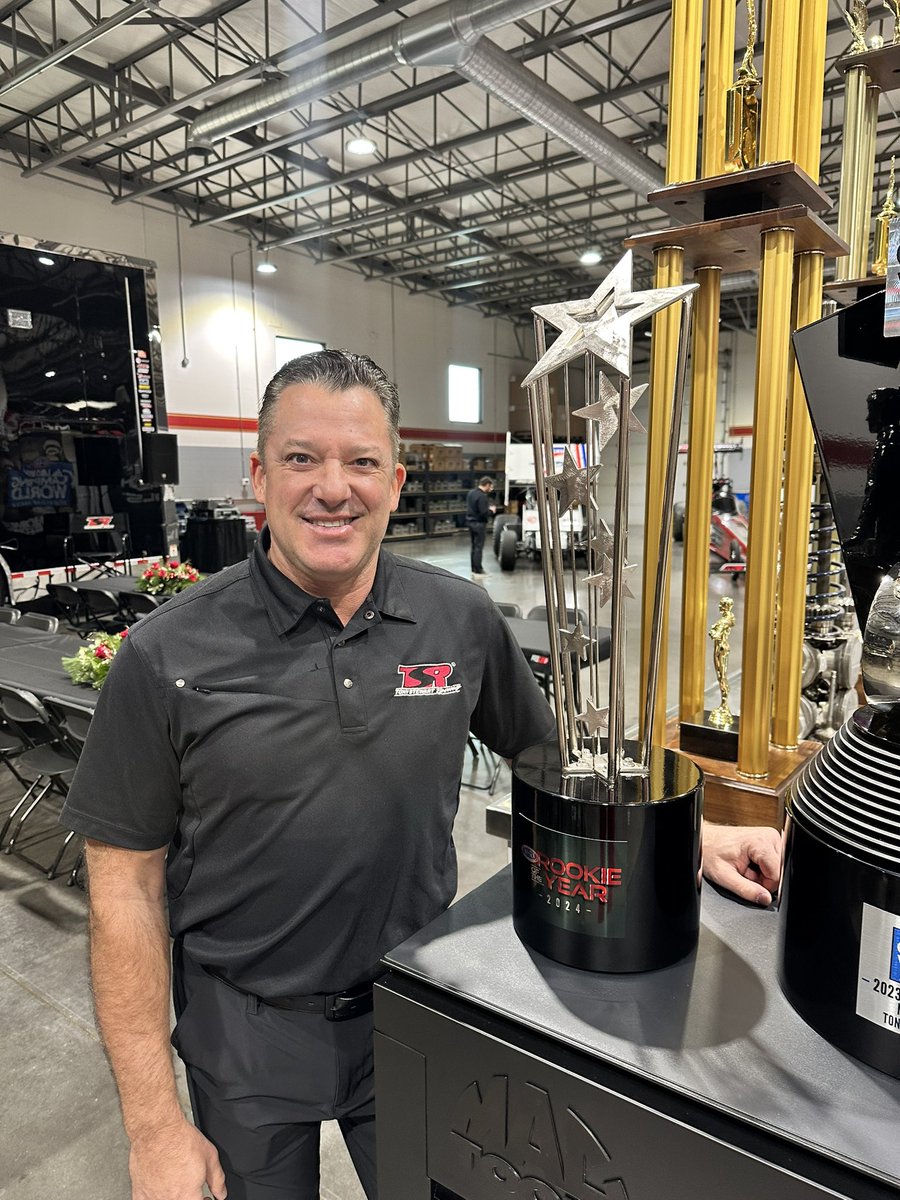 TSRnitro's tweet photo. The 2024 @NHRA Rookie of the Year is in the house!

#TSRnitro | @TonyStewart https://t.co/PWlyrit8DF