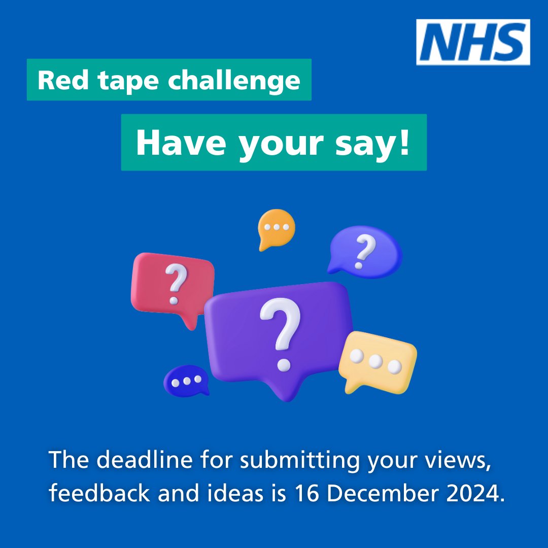 RheumatologyUK's tweet photo. Is NHS bureaucracy holding you back? 

In @NHSEngland's #RedTapeChallenge, they are asking HCPs to feedback on the red tape they're facing daily. 

Have your say here: https://t.co/6tDqoTQ3xW by 16 Dec, or email comments/suggestions to: england.redtapechallenge2024@nhs.net. https://t.co/BMCd6EgdjP