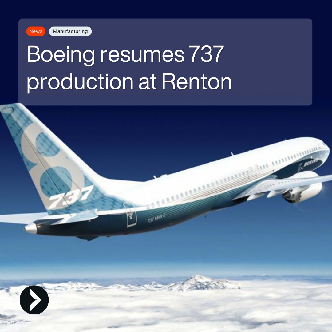 The resumption of 737 MAX production at Boeing’s Renton assembly line is a welcome change for the US manufacturing giant after a 53-day day strike entirely halted proceedings.

Full story ➡️ aerospaceglobalnews.com/news/boeing-re…

#Boeing #737MAX
