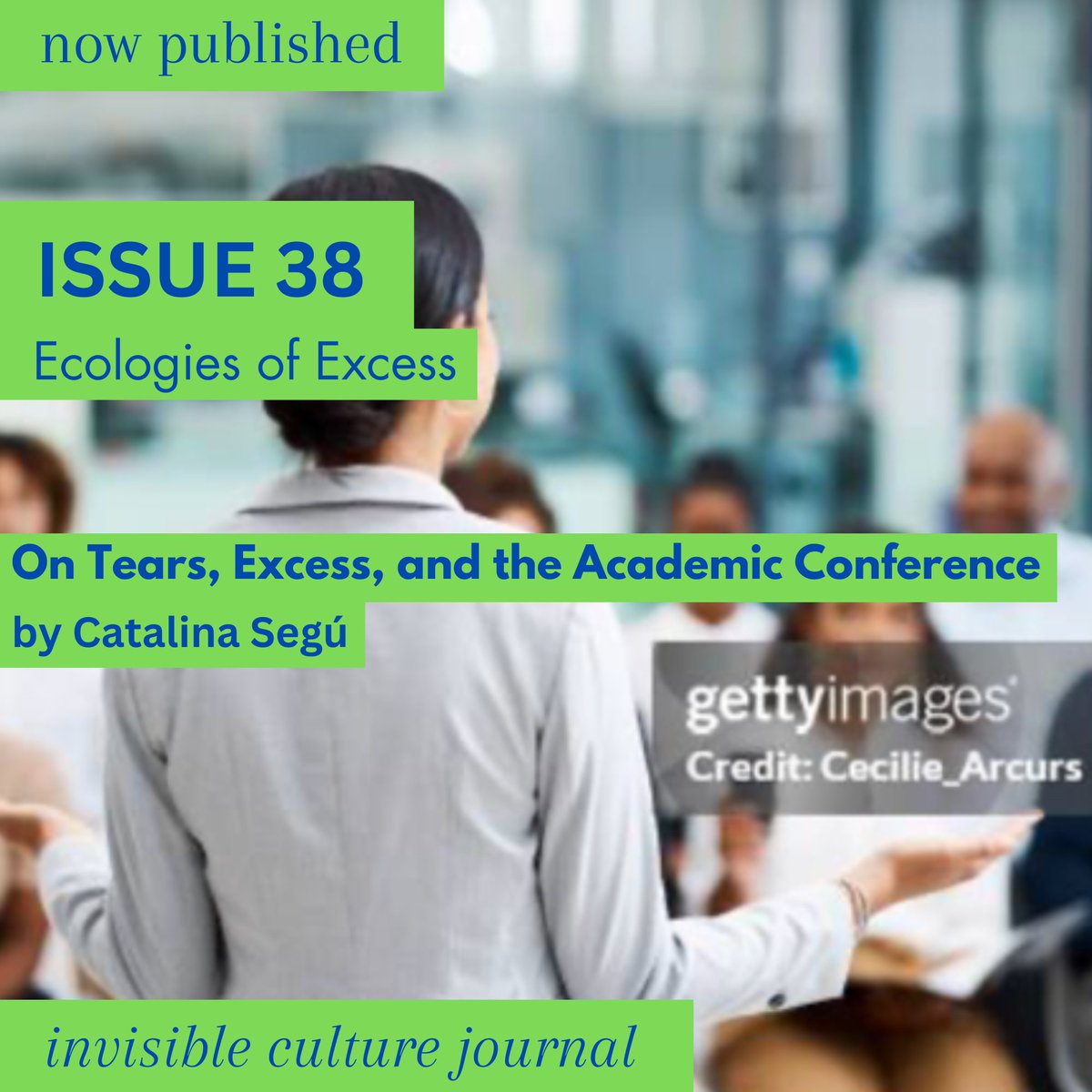 In our latest Issue 38: Ecologies of Excess, Catalina Segú considers crying as one such constitutive excess—evidence of the body’s “watery constitution,” as Segú puts it, which belies what Astrida Neimanis calls the “dry myth” of “discrete individualism.” More on website.