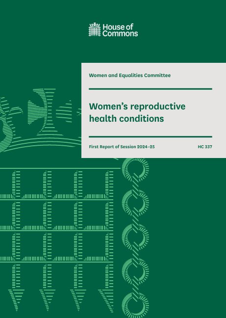 Today the Women &amp; Equalities Committee published their report on 'Women's reproductive health conditions', finding a  "clear lack of awareness and understanding of women's reproductive health conditions among primary healthcare practitioners". #MedicalMisogyny
