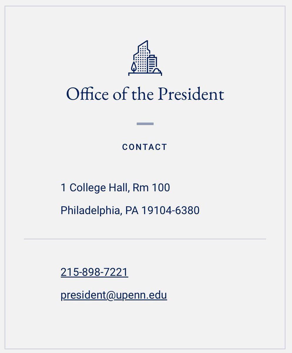 EYakoby's tweet photo. It would be a shame if thousands of Americans called the President of UPenn demanding that Julia be fired and held accountable.

It would be a shame if this went viral. https://t.co/j9QSEPGvdP