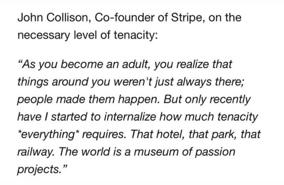 The necessary level of tenacity …