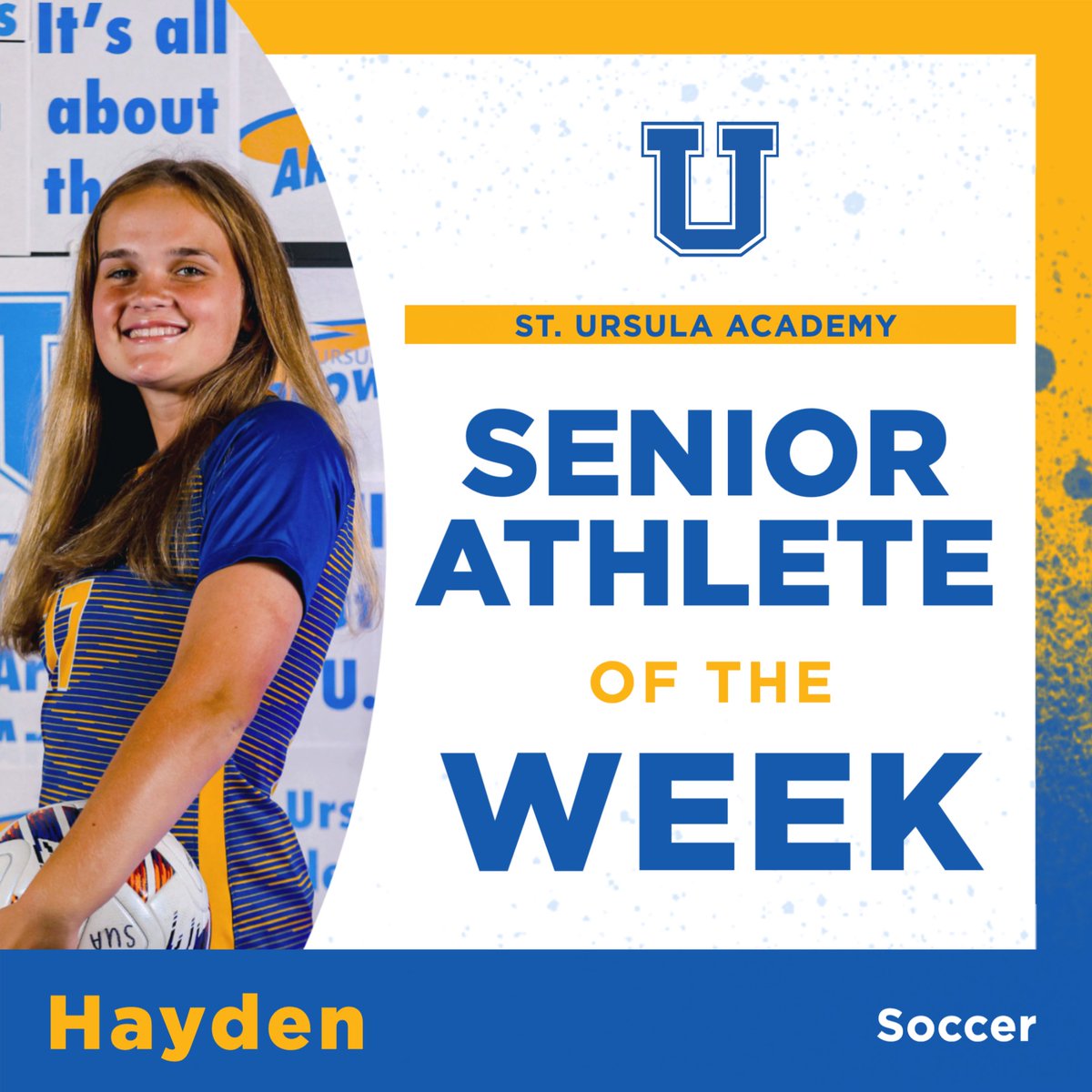 Congratulations to our senior athlete of the week, Hayden! ⚽️💙#GoArrows